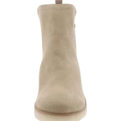 Faux Leather Block Heel Ankle Boots