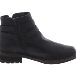 Faux Leather Block Heel Ankle Boots