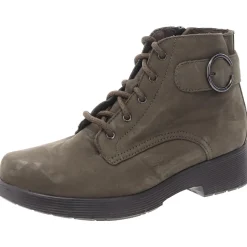 Faux Leather Block Heel Ankle Boots