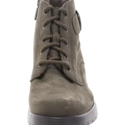 Faux Leather Block Heel Ankle Boots