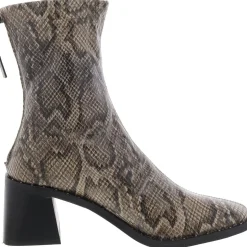 Faux Leather Block Heel Booties