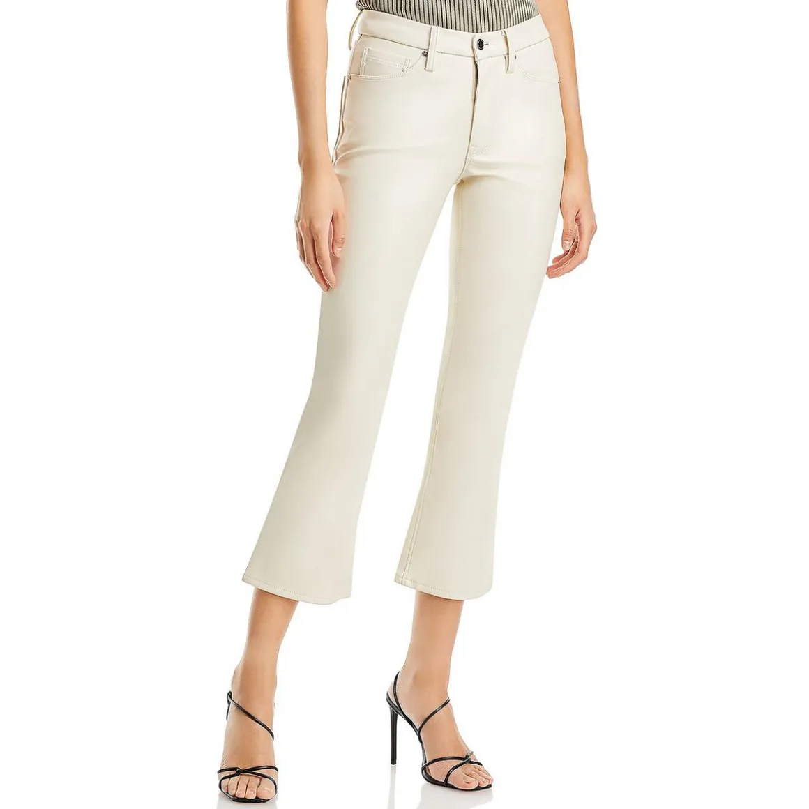 Faux Leather Crop Bootcut Pants