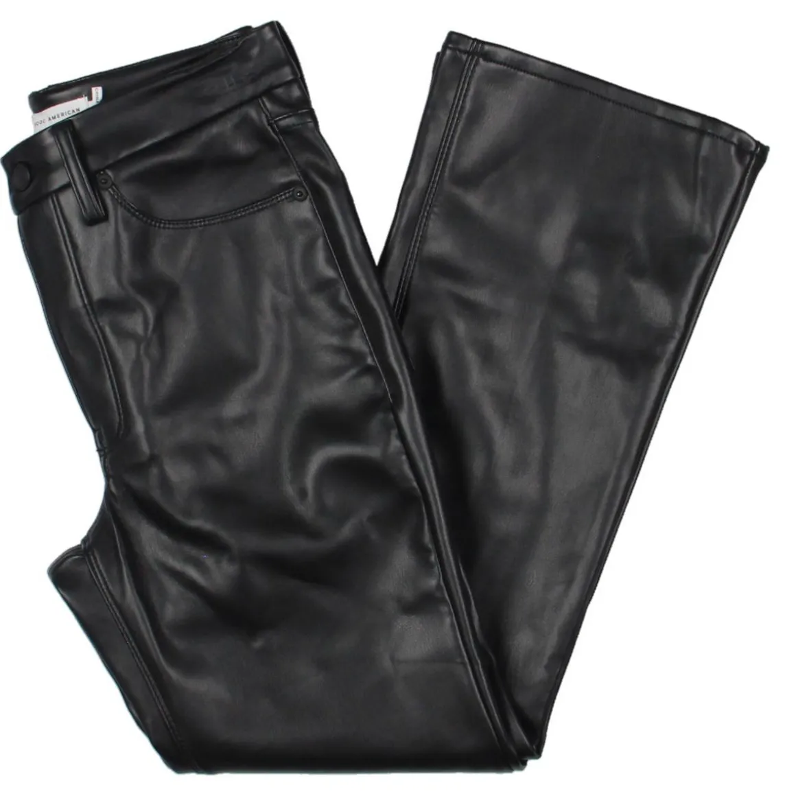 Faux Leather Crop Bootcut Pants