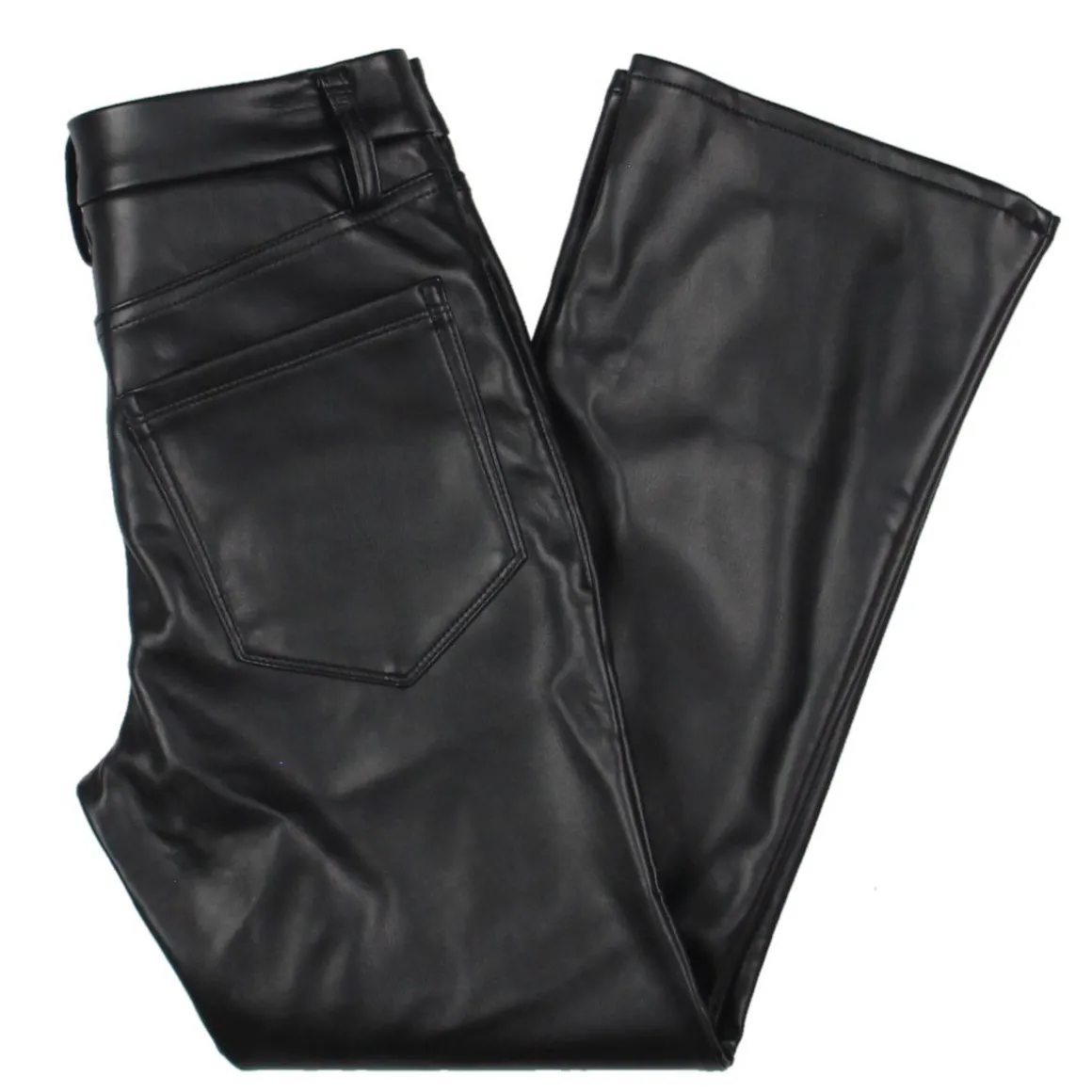 Faux Leather Crop Bootcut Pants