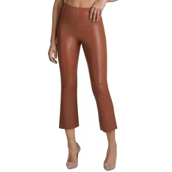 Faux Leather Cropped Flared Pants