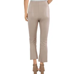 Faux Leather Cropped Flared Pants