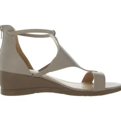 Faux Leather Cushioned Insole T-Strap Sandals