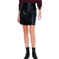 Faux Leather Embossed Mini Skirt