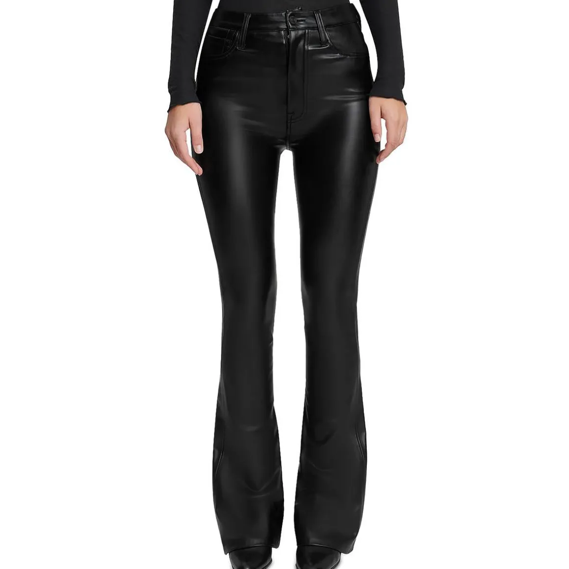 Faux Leather High Rise Bootcut Pants
