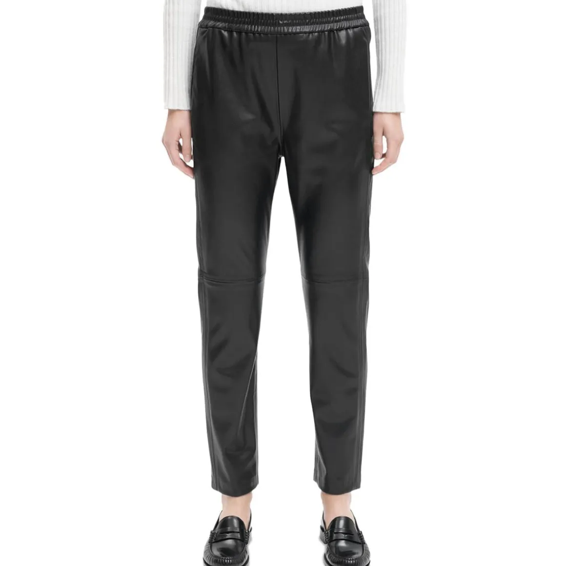 Faux Leather High Rise Jogger Pants