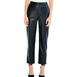 Faux Leather High Rise Straight Leg Pants