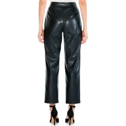Faux Leather High Rise Straight Leg Pants
