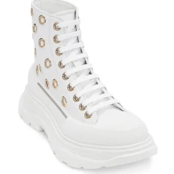 Faux Leather Lace-Up Ankle Boots