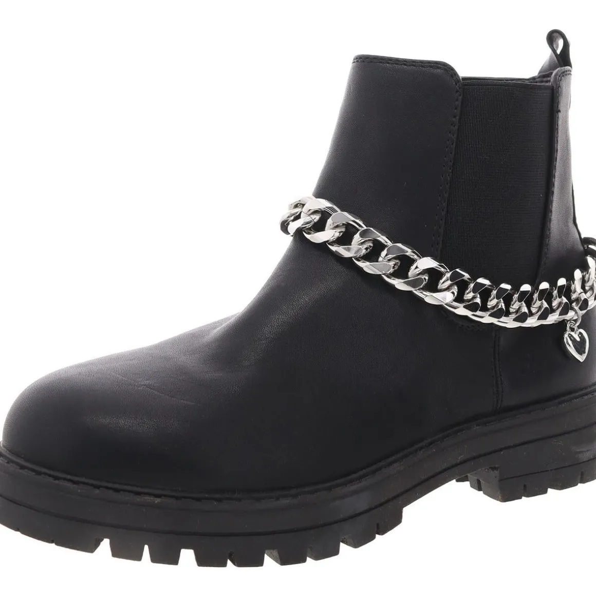 Faux Leather Lugged Chelsea Boots