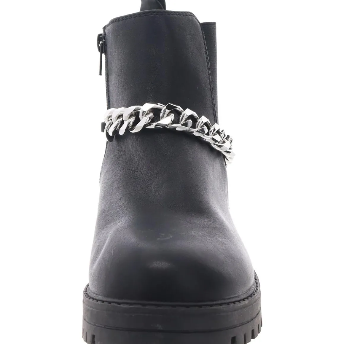 Faux Leather Lugged Chelsea Boots