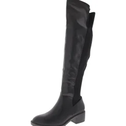 Faux Leather Lugged Sole Over-The-Knee Boots