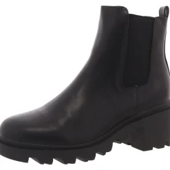 Faux Leather Lugged Sole Chelsea Boots