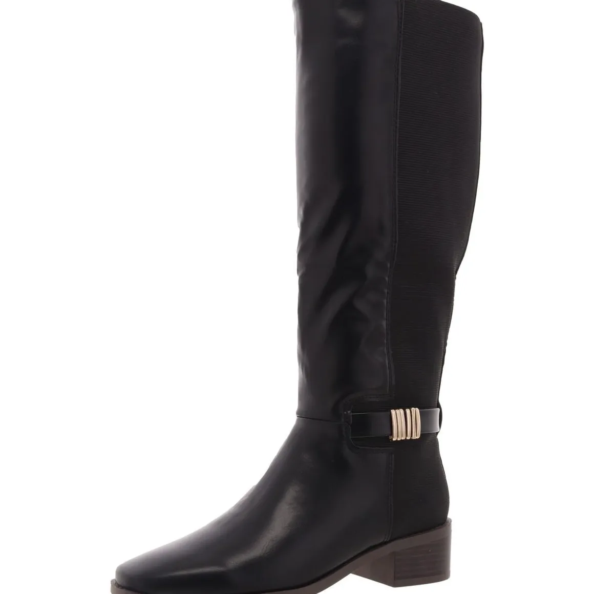 Faux Leather Mid-Calf Boots