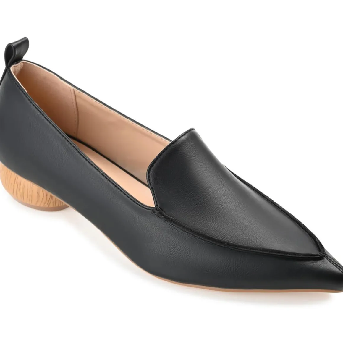 Faux Leather Pointed Toe Loafers