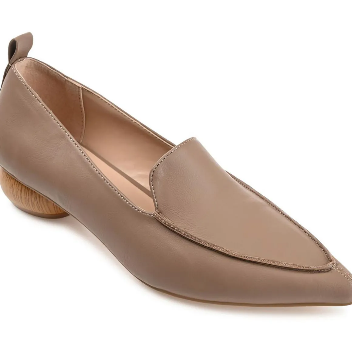 Faux Leather Pointed Toe Loafers