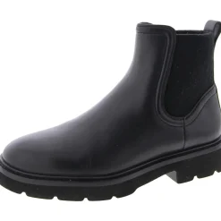 Faux Leather Round toe Ankle Boots