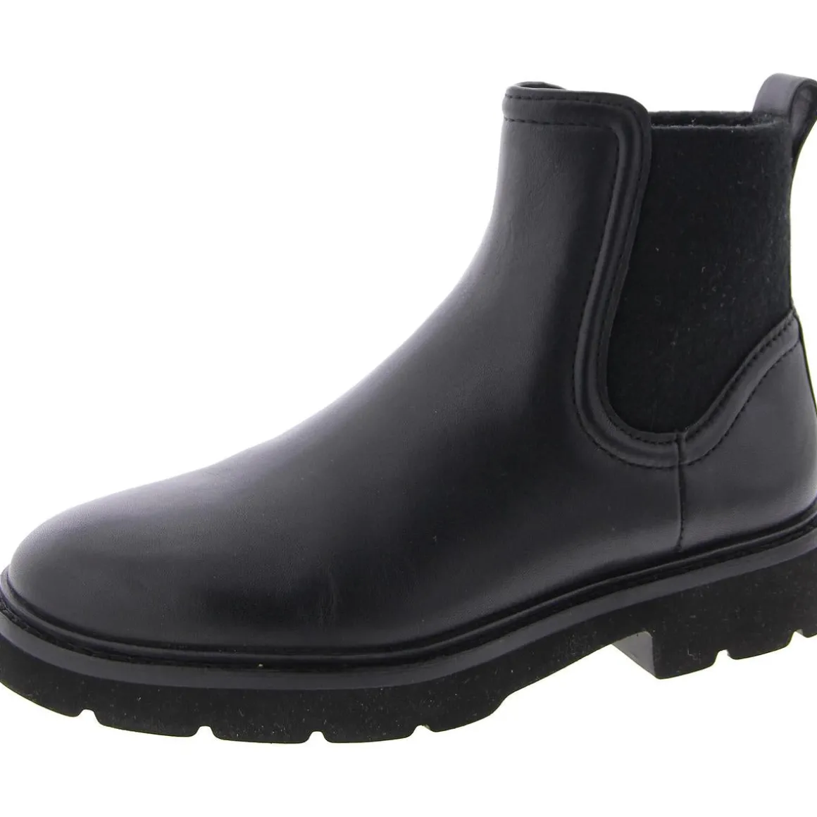 Faux Leather Round toe Ankle Boots