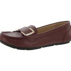 Faux Leather Round Toe Moccasins