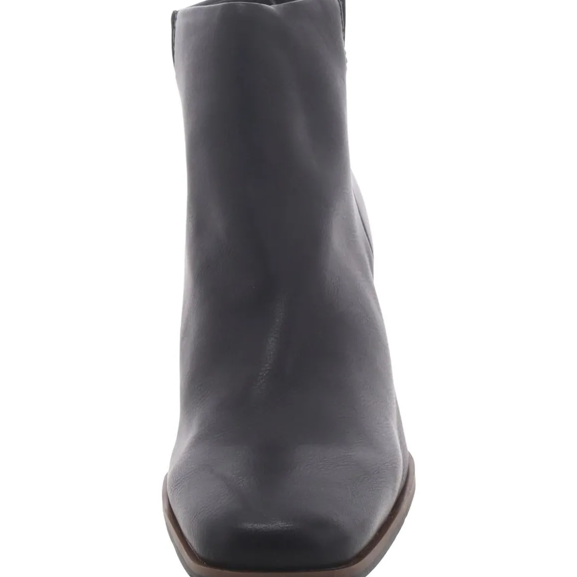 Faux Leather Slip On Wedge Boots
