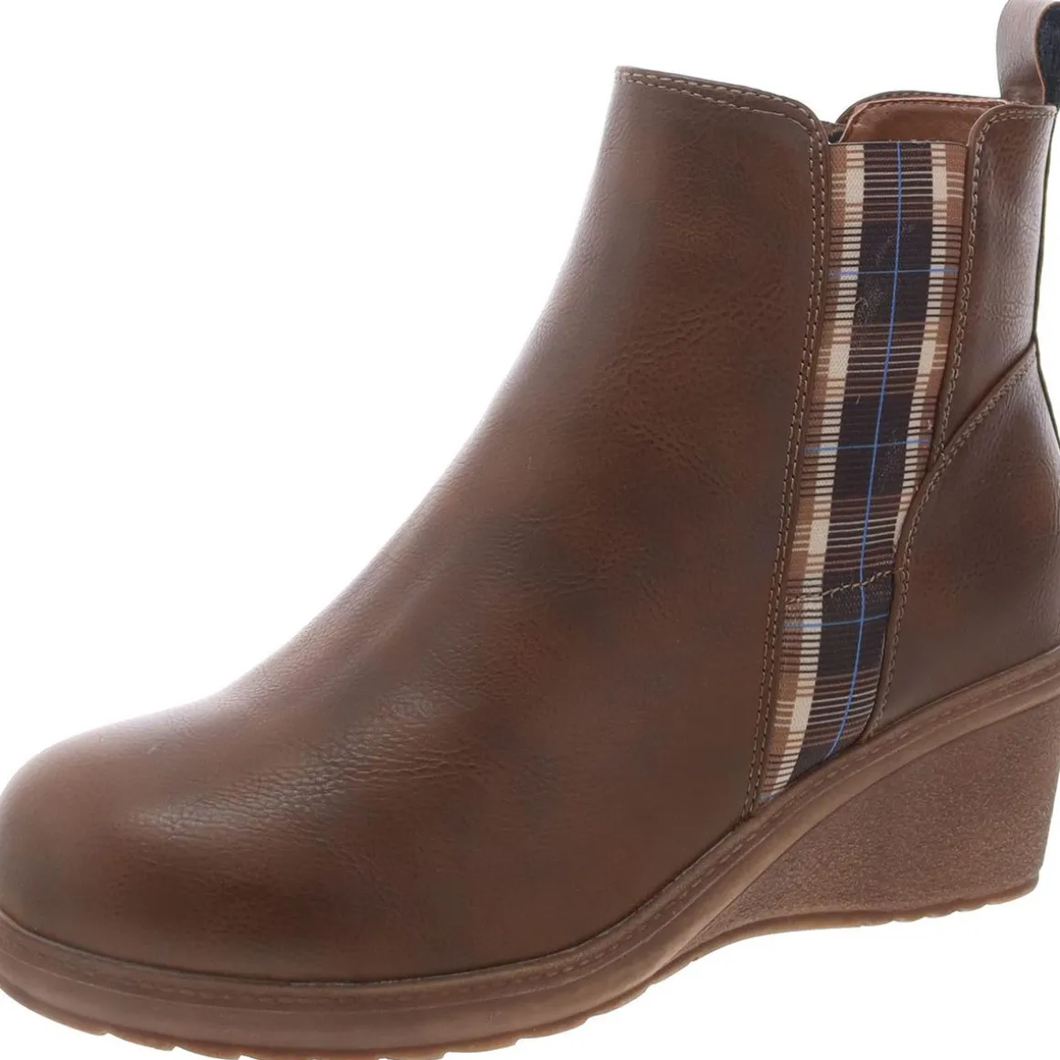 Faux Leather Slip-Resistant Wedge Boots