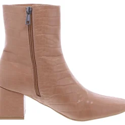 Faux Leather Square Toe Booties