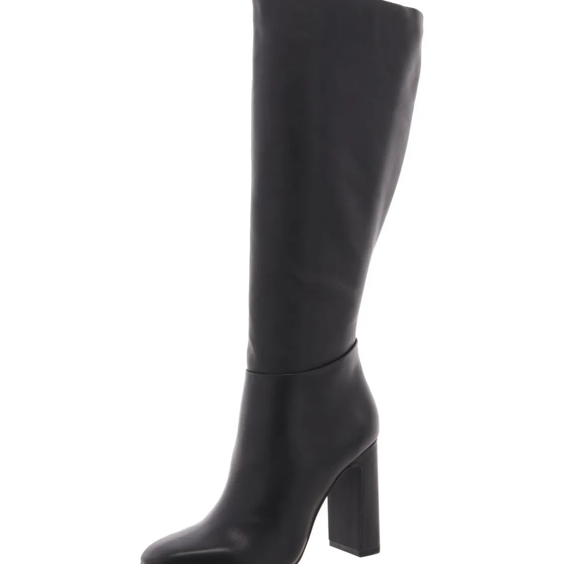 Faux Leather Toe Cap Knee-High Boots