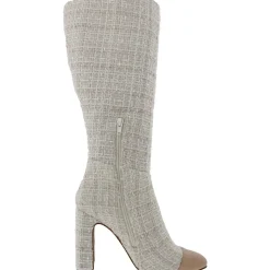 Faux Leather Toe Cap Knee-High Boots