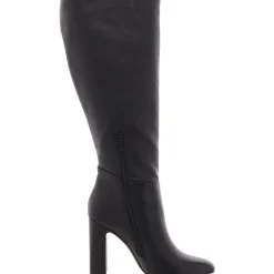 Faux Leather Toe Cap Knee-High Boots