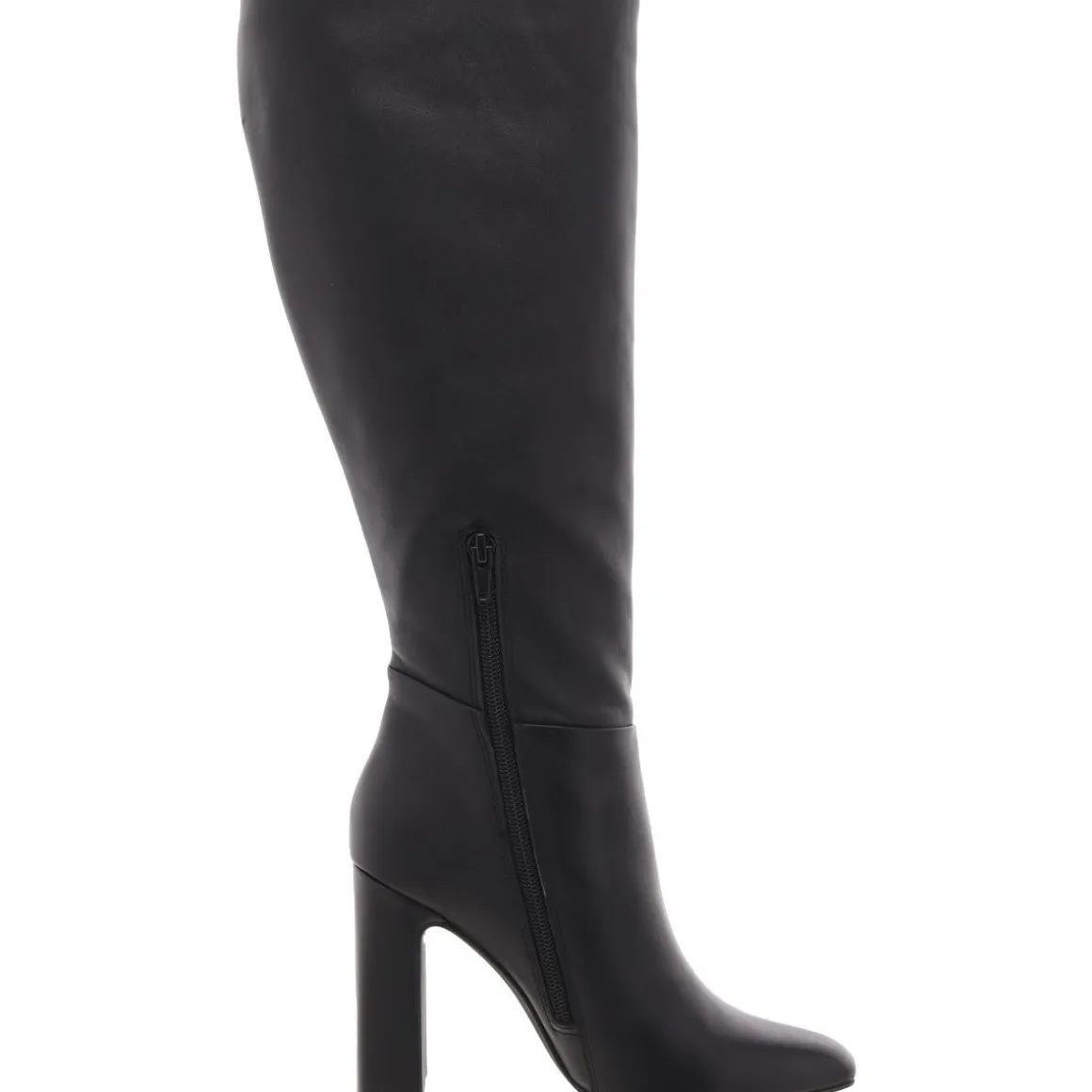 Faux Leather Toe Cap Knee-High Boots