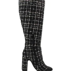 Faux Leather Toe Cap Knee-High Boots