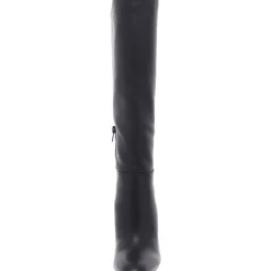 Faux Leather Toe Cap Knee-High Boots