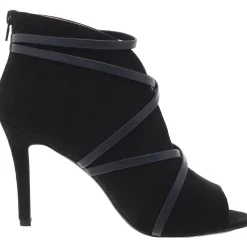 Faux Leather Trim Faux Suede Booties