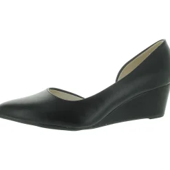 Faux Leather Wedge D'Orsay Heels