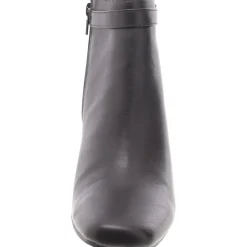 Faux Leather Zip Up Ankle Boots