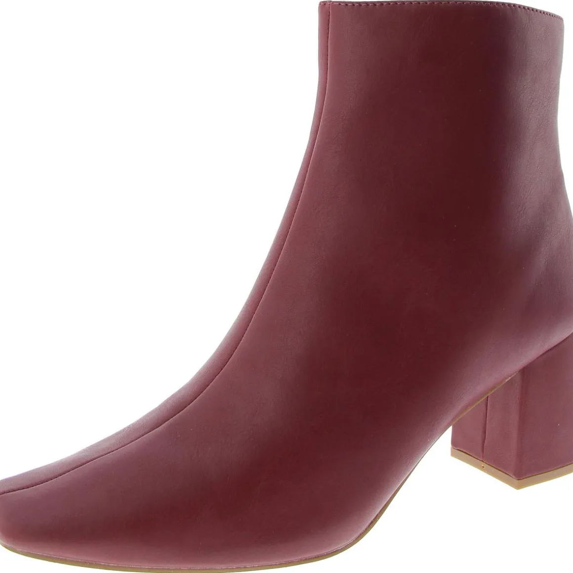 Faux Leather Zip Up Ankle Boots