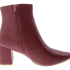 Faux Leather Zip Up Ankle Boots