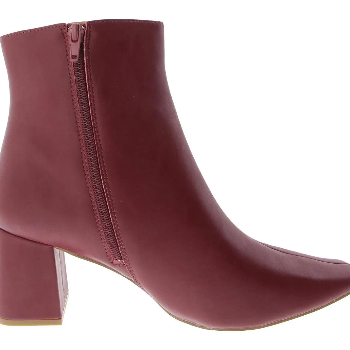 Faux Leather Zip Up Ankle Boots