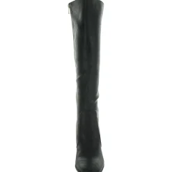 Faux Leather Zipper Knee-High Boots
