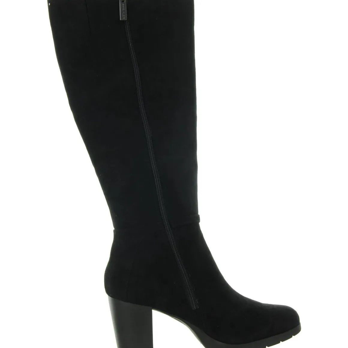 Faux Suede Block Heel Knee-High Boots
