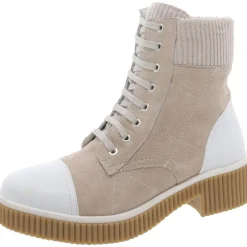 Faux Suede Lace-Up Ankle Boots