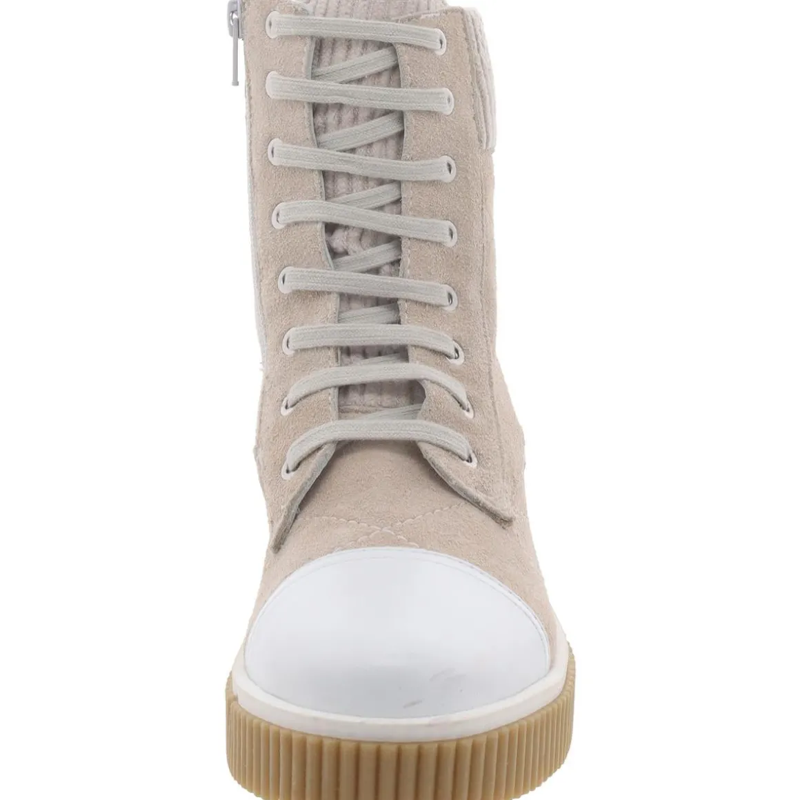 Faux Suede Lace-Up Ankle Boots