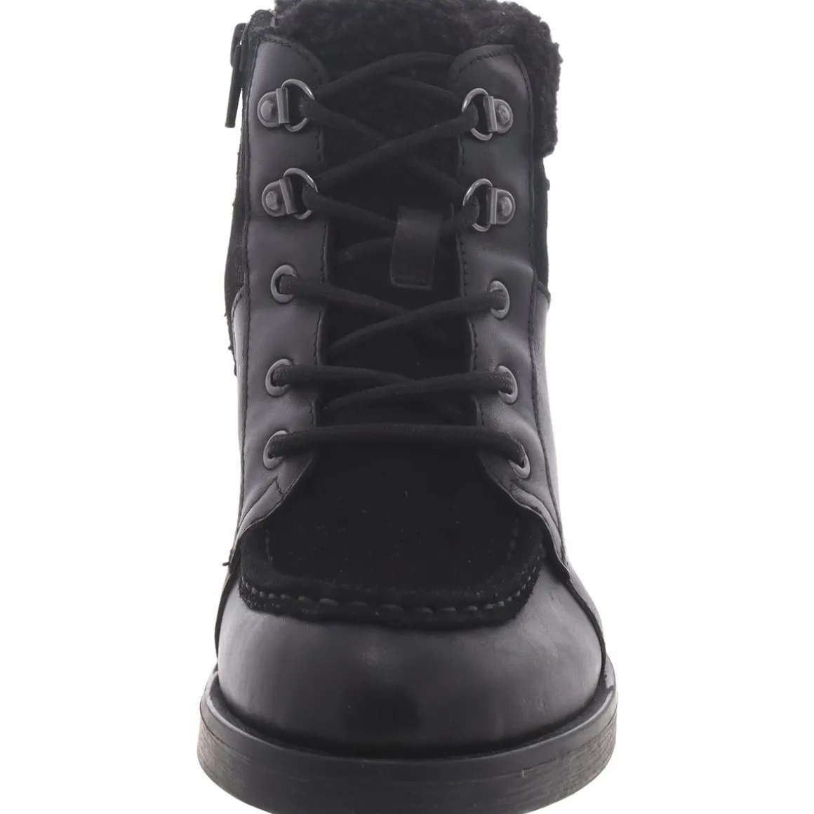 Faux Suede Lace-Up Ankle Boots