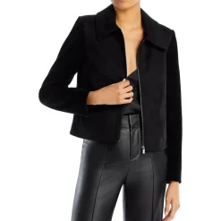 Faux Suede Lightweight Bomber Jacket