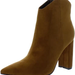 Faux Suede Pointed Toe Ankle Boots