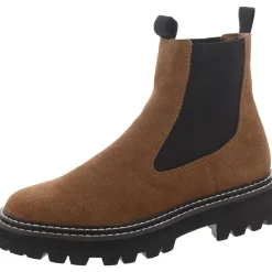 Faux Suede Round Toe Chelsea Boots